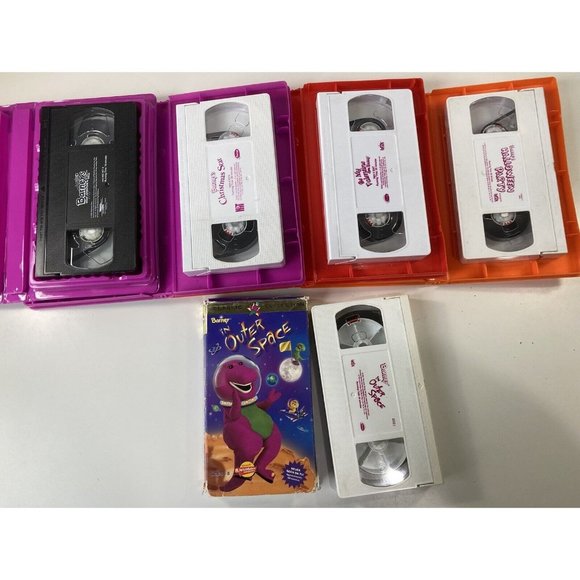 5 Barney VHS Video Tape Sing-Along Outer Space Halloween Christmas Valentine Lot - Picture 3 of 5